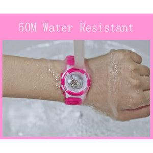 Children Watches for Girls Digital SMAEL LCD Digital Watches Children 50M Waterproof Wristwatches 0704 LED Student Watches Girls