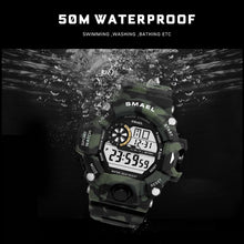 Load image into Gallery viewer, Men Watch 50m Waterproof SMAEL Top S Shock Watch Men LED Sport Watches Camouflage Watch Band 1385C Digital Wristwatches Military