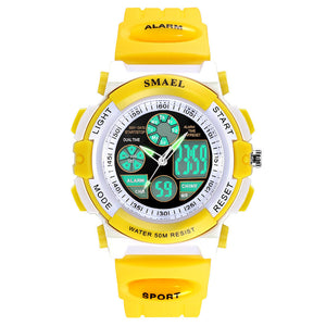 Girls Outdoor SMAEL LCD Digital Watches Children 50M Waterproof Wristwatches Shock Resistant Free Gift Box for Watches Girls0704