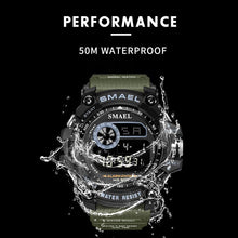 Load image into Gallery viewer, SMAEL Digital Watches Men Big Dial Sport Watch Running 50M Waterproof LED Clock Digital Watch Light 8010 Men Digital Watch Sport