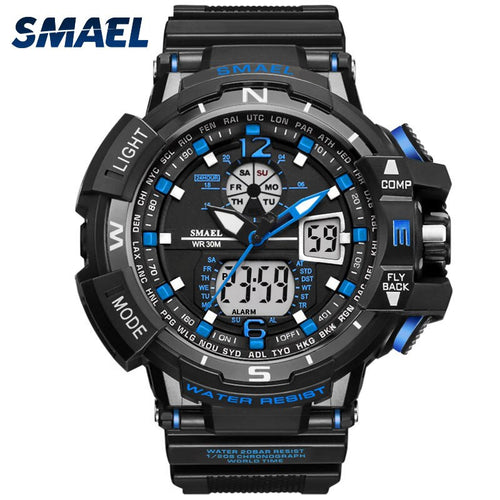 Man Sport Watch Waterproof  Shock Resitant SMAEL Brand Luxury Men's Wrist Watch S Shock 1376 Digital Clock LED Mens Watches Gold