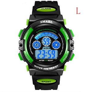 SMAEL Kids Watches Boys Quartz Wristwatches Student Sport Watches 50M Waterproof Alarm Clock 0508 Children Watches LED Digital