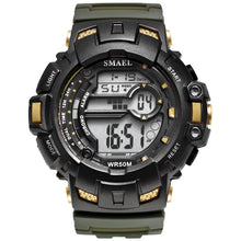 Load image into Gallery viewer, LED Digital Wrsitwatches SMAEL Army Green Clocks Men S Shock Resistant Military Watches Band 1532A Sport Wtaches 50M Waterproof