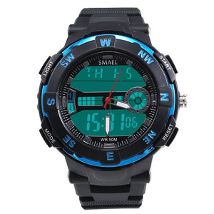 Fantastic Outdoor Dual Display 50m Waterproof Teenage Man Gift Popular Clock Multifunction Outdoor LED Watch 1361