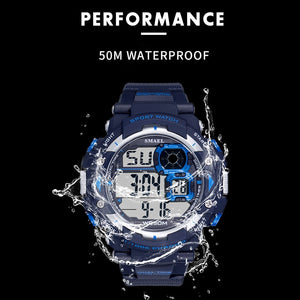 Mens Digital Watches SMAEL Brand LED Men Watch Big Dial Alarm Clock Men Sport Watches Waterproof1379B Men Military Watches Army