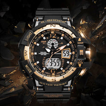 Load image into Gallery viewer, Man Sport Watch Waterproof  Shock Resitant SMAEL Brand Luxury Men&#39;s Wrist Watch S Shock 1376 Digital Clock LED Mens Watches Gold