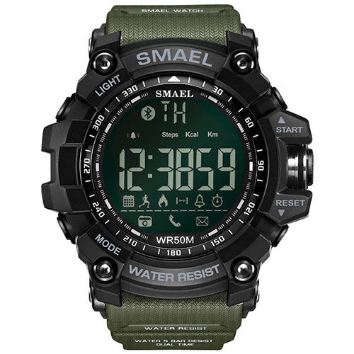 50Meters Swim Dress Sport mens Watches Smael Brand Army Green Style Fashion Big dial Watches Men Digital Sport Male Clock 1617B