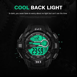 Sport Watches 5Bar Water Resist SMAEL Brand LED Watches Automatic Alarm Watch Men Big Dial 1513 Digital Wrist Watches Waterproof