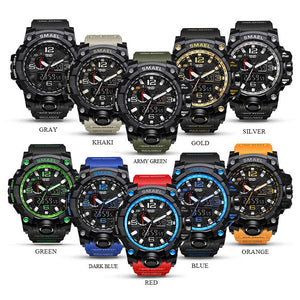 Fashion Camo Military men's watches Set  SMAEL double Army waterproof Male wristWatch 1545 1801 gift digital kol saati watch men