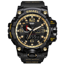 Load image into Gallery viewer, Mens Watches Gold SMAEL Brand  Watch S Shock Digital Wristwatch Alarm timekeeper 1545 Sport watch Dual Time Clock Men Militar