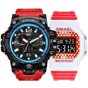 Fashion Camo Military men's watches Set  SMAEL double Army waterproof Male wristWatch 1545 1801 gift digital kol saati watch men