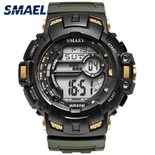 Load image into Gallery viewer, LED Digital Wrsitwatches SMAEL Army Green Clocks Men S Shock Resistant Military Watches Band 1532A Sport Wtaches 50M Waterproof