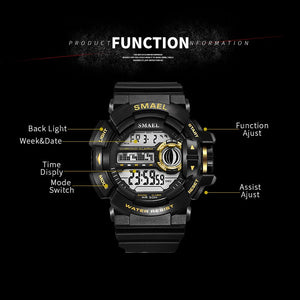 Military Watches Sport Watches for Men SMAEL Male Watch S Shock Resistant Men Watches Waterproof 1436B LED Digital Wrsitwatches