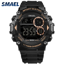 Load image into Gallery viewer, SMAEL Watch Men Waterproof LED Sports S Shock Resist Relogio Masculino Sport Watch Black Gold 1707 Men Digital Watches Bracelet