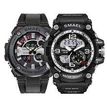 Load image into Gallery viewer, SMAEL Silver soprt men watch Set fashion digital multifunction LDE s warerproof male watches 1617 1625 relógio masculino