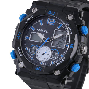 New Dual Time Sport Watches for Young Men Waterproof S Shock Analog Digital-watch LED Men Watches Best Gifts for Children WS1363