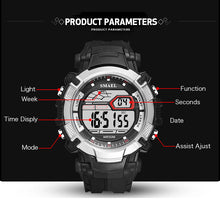 Load image into Gallery viewer, Mens Led Watches SMAEL Digital Clock Alarm Waterproof Led Sport Male Clock Wristwatches 1620 Top Brand Luxury Sports Watches Men