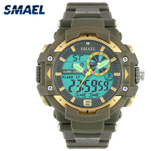 Load image into Gallery viewer, SMAEL Sports Watches Men S Shock LED Digital Military Watches G Style 50m Waterproof Wristwatch 1379 montre homme Military Watch