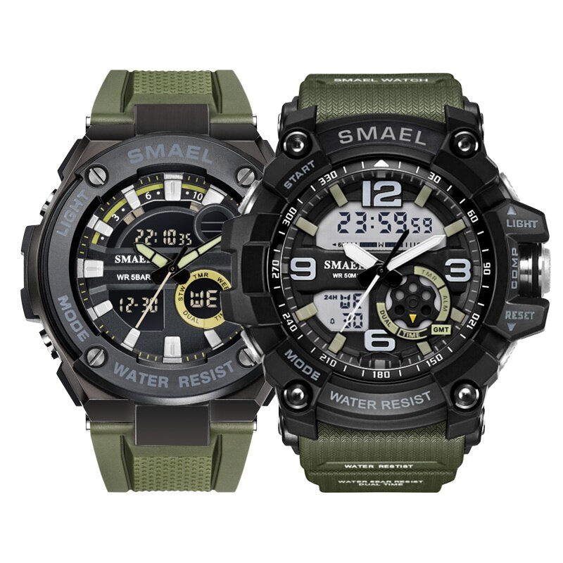 SMAEL Silver soprt men watch Set fashion digital multifunction LDE s warerproof male watches 1617 1625 relógio masculino