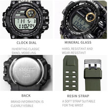 Load image into Gallery viewer, Men Watches Sport Military SMAEL S Shock Relojes Hombre Casual LED Clock Digital Wristwatches Waterproof 1545D Sport Watch Alarm