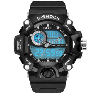 SMAEL Analog LED Digit Sport Watches Men Waterproof S Shock Dual Time Casual Watches Military relogio masculino Gift WS1385