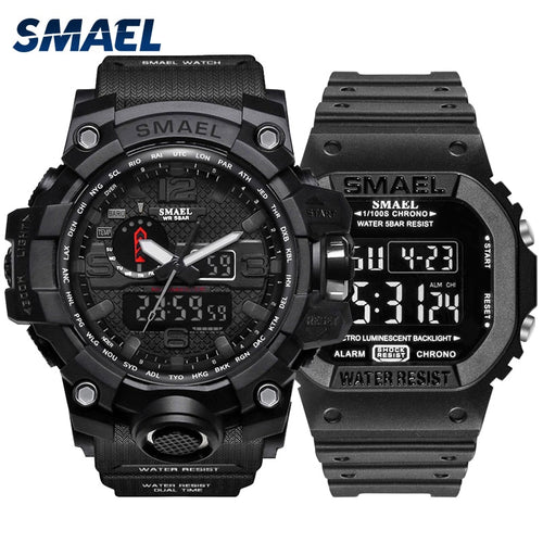 Fashion Camo Military men's watches Set  SMAEL double Army waterproof Male wristWatch 1545 1801 gift digital kol saati watch men