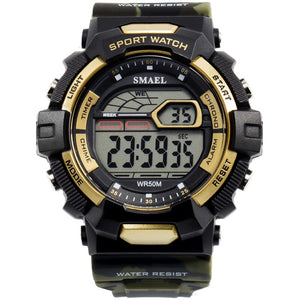 Waterproof Sport Watches LED SMAEL Relojes Hombre Men Watch Big Military Watches Army 1527 Silicone Digital Wrsit Watch for Men