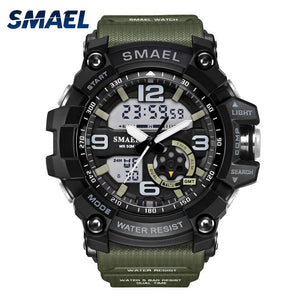 Big Dial Army Military Watch Sport Men's Wrist Watch Digital LED Clock Dual Time Gift Men Watch Casual relogios masculinoWS1617