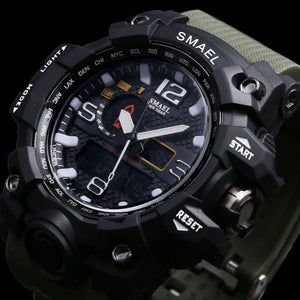 Orange Wrist Watch Men LED Clock Digital Watch Date Watproof Sport Wristwatch Stopwatch Alarm 1545 Mens Watches Military Army