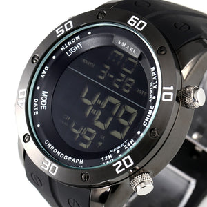 Big Dial Digital Watch IP Alloy Sport Watches Men Silicone Watchband Water Resistant Digital Watch Alarm Wristwatch Men Gift