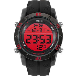 Big Dial Digital Watch IP Alloy Sport Watches Men Silicone Watchband Water Resistant Digital Watch Alarm Wristwatch Men Gift