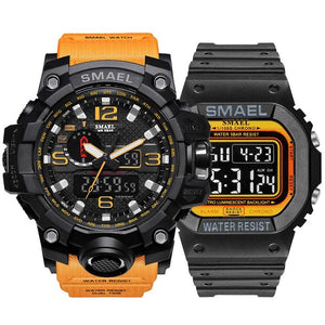 Fashion Camo Military men's watches Set  SMAEL double Army waterproof Male wristWatch 1545 1801 gift digital kol saati watch men