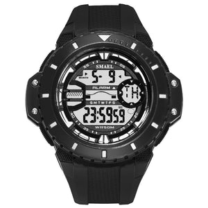 Mens Digital Wristwatches Waterproof SMAEL Sport Watches Alarm Shock Clock LED Watch Men Digital 1519 Military Watches Army Men