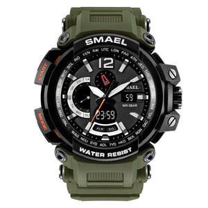 SMAEL Brand LED Watch Waterproof 50M Sport Wrist Watches Stopwatch 1702 Grey Military Watch Digital LED Clock Army Watch for Men