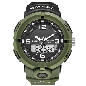 SMAEL 2019 Luxury Brand Watch Men Military Watches Sport Quartz Wristwatches Male Big Watch Led 8017 Men Watches Water Resistant