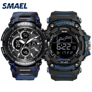 SMAEL Army men's Set Military Watch Sport 50m waterproof LED digital watches men 1708B 1802 sport suit for men relógio masculino