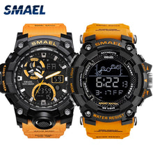 Load image into Gallery viewer, Military Watch Set relógio masculino Waterproof 50M Stop Watch Orange Bracelet Sets 1802 1545C Watches men Luxury Brand LED