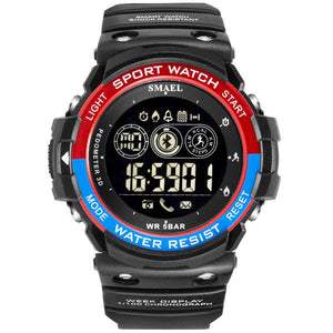 Men Digital Sport Male Clock SMAEL Brand Kahki Style outdoor fashion Watch LED Display 1602 Wrist watches Chronograph Auto Date