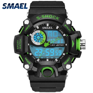 SMAEL Analog LED Digit Sport Watches Men Waterproof S Shock Dual Time Casual Watches Military relogio masculino Gift WS1385