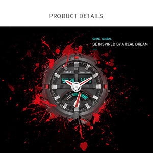 2017 New Electronics Watch Smael Brand Men's Digital Sport Watches Male Clock Dual Display Waterproof Dive White Relogio 1637