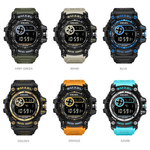 Watch Set Military Mens SMAEL Watches Waterproof Stop Watch Running Clock Sets 8001 8010 reloj mujer Mens Watches Luxry Brand