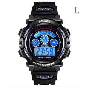 SMAEL Kids Watches Boys Quartz Wristwatches Student Sport Watches 50M Waterproof Alarm Clock 0508 Children Watches LED Digital