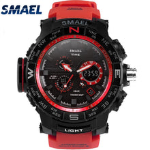 Load image into Gallery viewer, Fantastic Fashion Red Band Man Sport Waterproof Outdoor Young Men Dual Digital Diplay Watch New Clock Cool Look SMAEL 1531