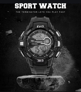 Sport Watches 5Bar Water Resist SMAEL Brand LED Watches Automatic Alarm Watch Men Big Dial 1513 Digital Wrist Watches Waterproof