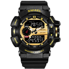 Load image into Gallery viewer, Waterproof Sport Watch Men Analog Digital Watch Black 50M Waterproof DIve Swiming Watch S Shock Wristwatch 1436 LED Watch Men