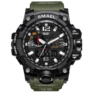 SMAEL Sport Watch Men Waterproof S Shock Dual Time Wristwatch mens watches top brand luxury 1545 Watch LED Men's Wristwatches