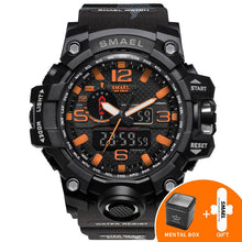 Load image into Gallery viewer, Orange Camouflage Military Watches SMAEL Brand Watch Digital LED Wristwatch Sport 1545B Mens Watch LuxuryClock Men Military Army