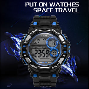 Digital Wrsitwatches Sports Outdoor SMAEL New Watches Black Men Watch Automatic Fashion Clock 1515 Waterproof Sport Watches LED