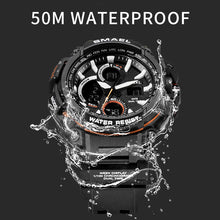 Load image into Gallery viewer, SMAEL Sport Watch for Men New Dual Time Display Male Clock Waterproof Shock Resistant Wristwatch Digital 1708 Military Watch Men