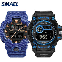 Load image into Gallery viewer, Watch Set Military Mens SMAEL Watches Waterproof Stop Watch Running Clock Sets 8001 8010 reloj mujer Mens Watches Luxry Brand